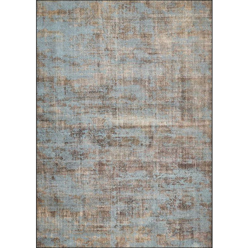 Brown and blue industrial rug polyester abstract rug washable non-slip backing rug for the living room