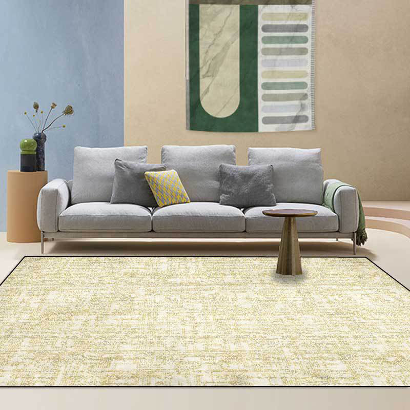 Simple abstract rug Yellow Polyester rug Machine washable Non-slip back Rug for bedroom