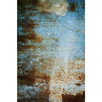Simple modern rug in blue abstract rust pattern rug polyester machine washable rug for home decor