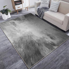 Modern living room rug in gray abstract spray print rug polyester pet-friendly washable rug for the area