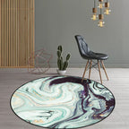 Modern living room carpet in green abstract marble print carpet polyester machine washable pet-friendly carpet