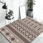 Southwestern Living Room Rug in Brown Diamond Triangle Print Rug Polyester Washable Area Rug