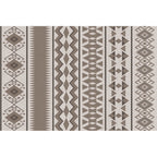 Southwestern Living Room Rug in Brown Diamond Triangle Print Rug Polyester Washable Area Rug