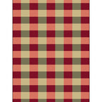 Red and Brown Bedroom Rug Modern Checkered Striped Design Rug Polyester Stain Resistant Machine Washable Rug