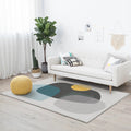 Gray Bedroom Carpet Novelty Color Block Irregular Shape Pattern Area Rug Polyester Anti-Slip Bottom Washable Rug