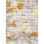 Industrial Space Dye Print Carpet Yellow and Gray Polyester Carpet Machine Washable Non-Slip Back Floor Mat for Bedroom