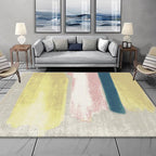 Gray Bedroom Rug Modern Abstract Painting Pattern Area Rug Polyester Stain Resistant Machine Washable Rug