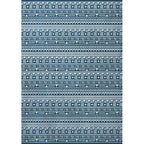 Southwestern Living Room Rug with Blue Stripe Triangle Print Rug Polyester Stain Resistant Area Rug