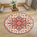Oriental Moroccan Carpet in Ivory Flower Petal Pattern Carpet Polyester Non-Slip Back Carpet for Home Decor
