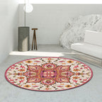 Oriental Moroccan Carpet in Ivory Flower Petal Pattern Carpet Polyester Non-Slip Back Carpet for Home Decor