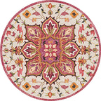 Oriental Moroccan Carpet in Ivory Flower Petal Pattern Carpet Polyester Non-Slip Back Carpet for Home Decor