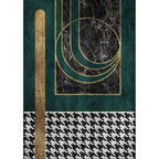 Scandinavian modern rug in green rhombus pattern rug polyester stain-resistant rug for home decor