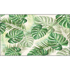 Funky Botanical Pattern Rug with Leaf Green Tropical Rug Polyester Washable Non-Slip Background Rug for Living Room