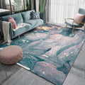 Green and blue bedroom rug modern abstract water pattern rug made of polyester pet-friendly washable rug