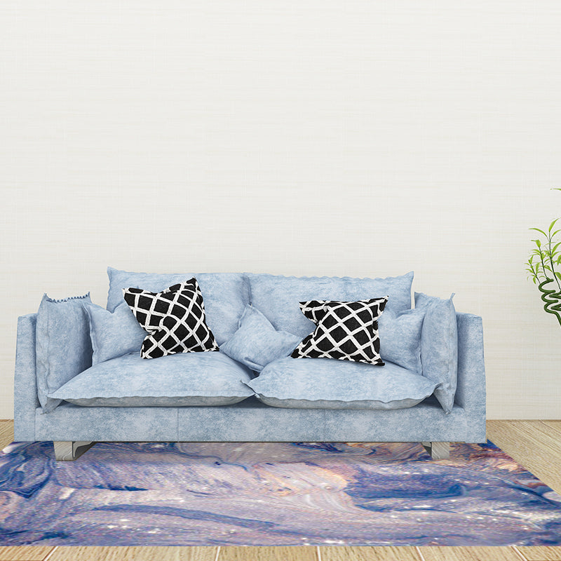 Green and blue bedroom rug modern abstract water pattern rug made of polyester pet-friendly washable rug