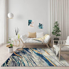 Casual modern rug in gray abstract pattern rug polyester machine washable non-slip backing rug for home decor