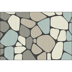 Novelty Living Room Carpet in Gray Stone Irregular Shape Print Carpet Polyester Non-slip Back Stain-resistant Carpet