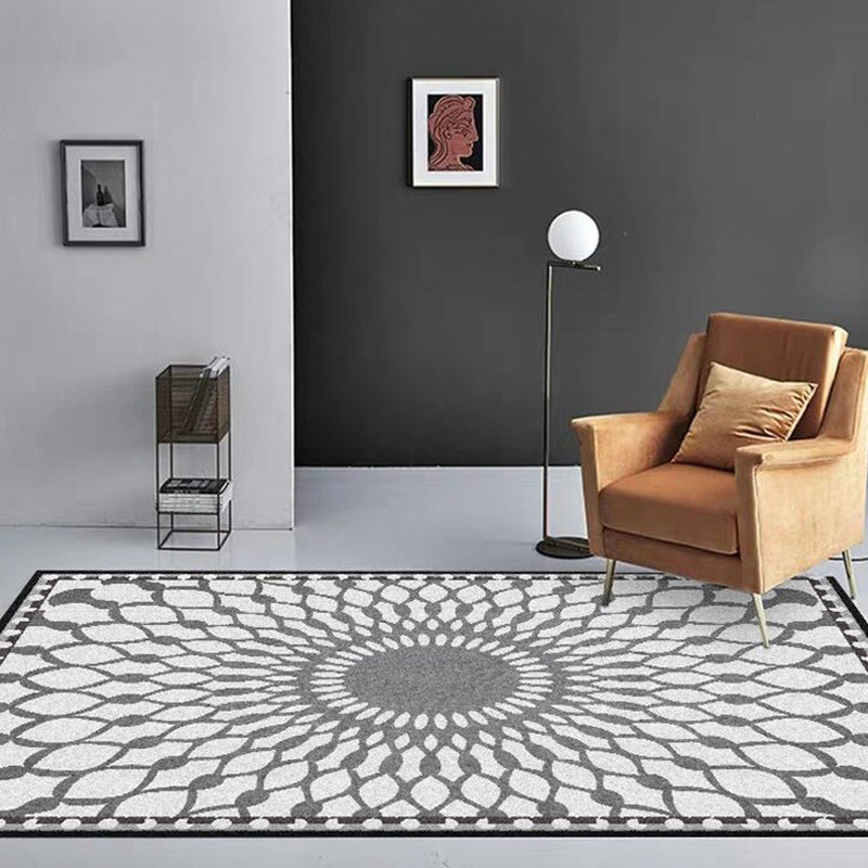 Gripe Bedroom Carpet Moroccan Geometric Mesh Pattern Area Rug Polyester Non-Slip Back Carpet