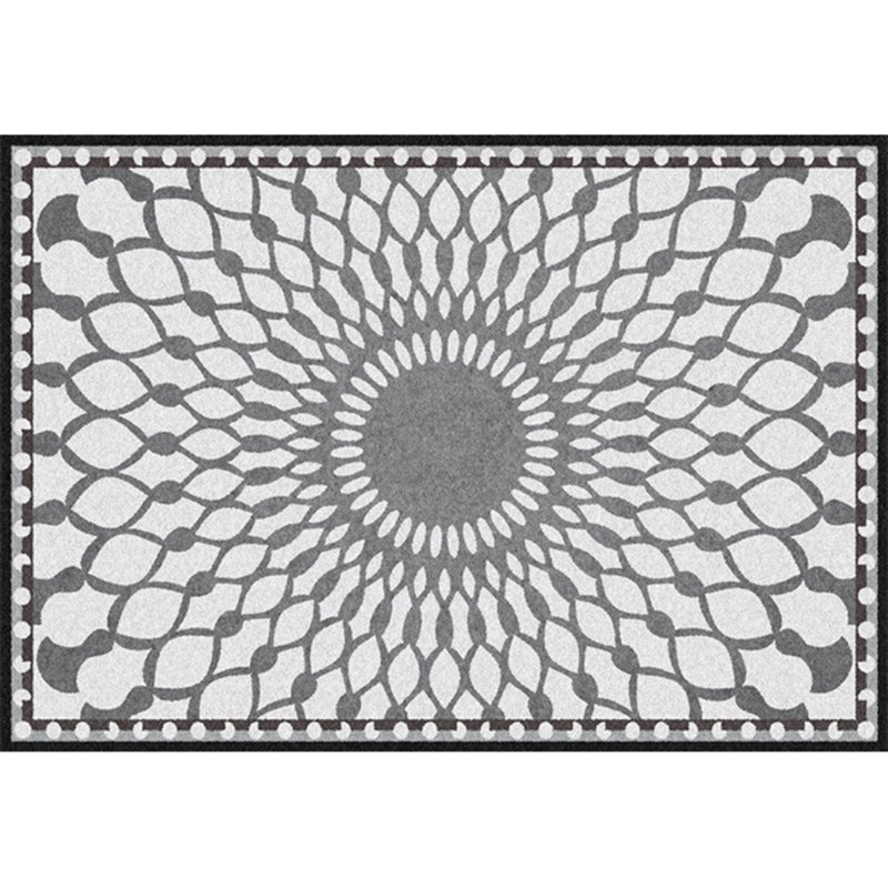 Gripe Bedroom Carpet Moroccan Geometric Mesh Pattern Area Rug Polyester Non-Slip Back Carpet
