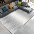 Nordic Modern Rug in Ivory Abstract Stripe Pattern Rug Polyester Machine Washable Rug for Home Decoration