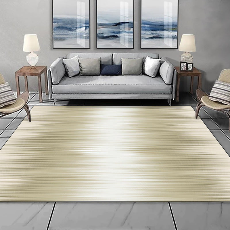 Nordic Modern Rug in Ivory Abstract Stripe Pattern Rug Polyester Machine Washable Rug for Home Decoration