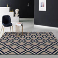 Contemporary Modern Rug in Brown Diamond Pattern Rug Polyester Stain Resistant Rug for Home Decor