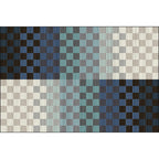 Novelty Living Room Rug Colorful Small Checked Color Block Print Rug Polyester Washable Stain Resistant Area Rug