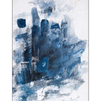 Novelty Modern Rug in Blue and White Abstract Oil Painting Pattern Rug Polyester Washable Rug for Home Decor