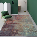 Modern Living Room Rug Colorful Abstract Rust Print Rug Polyester Washable Pet-Friendly Area Rug