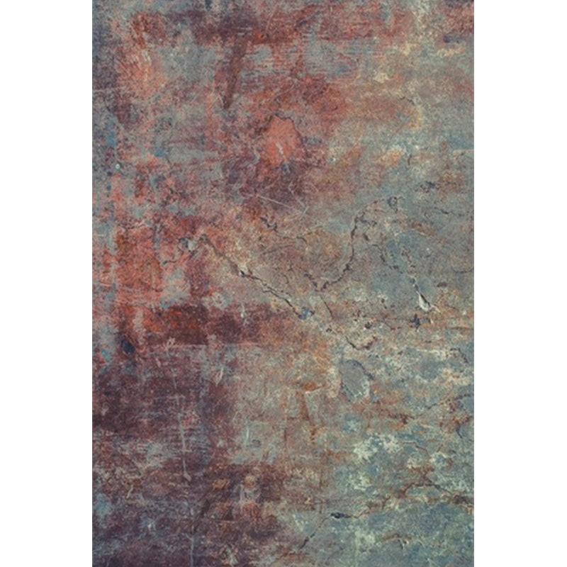 Modern Living Room Rug Colorful Abstract Rust Print Rug Polyester Washable Pet-Friendly Area Rug