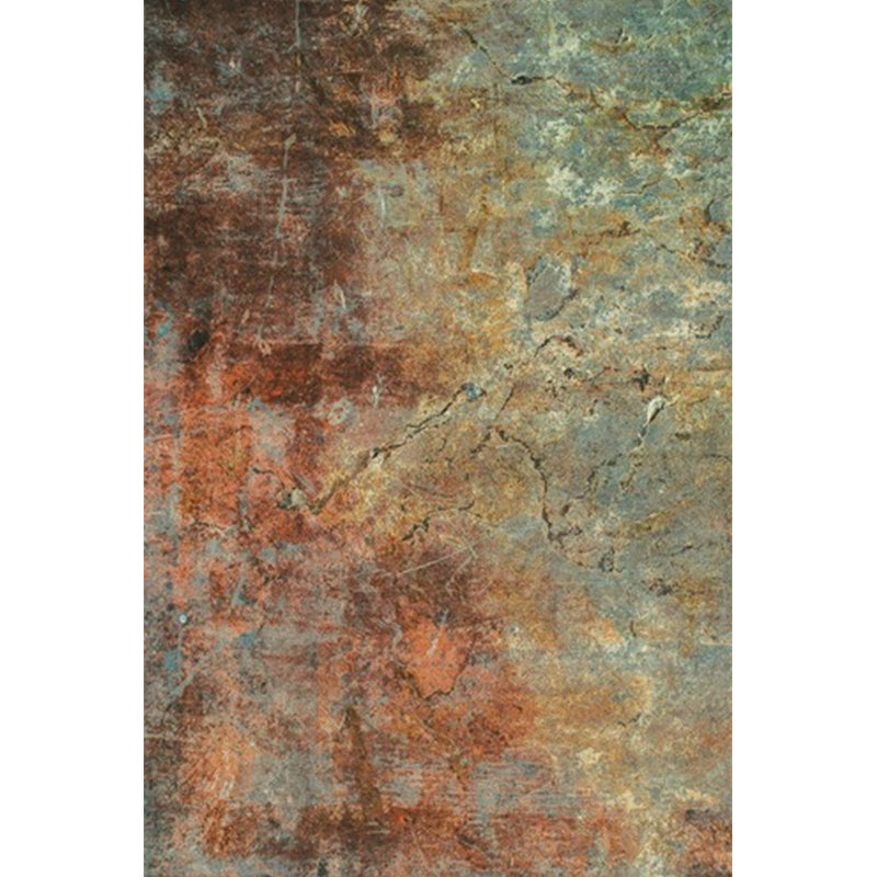 Modern Living Room Rug Colorful Abstract Rust Print Rug Polyester Washable Pet-Friendly Area Rug