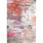 Pink Bedroom Rug Modern Abstract Oil Painting Pattern Area Rug Polyester Non-Slip Back Machine Washable Rug