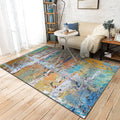 Colorful bedroom carpet Modern abstract oil painting pattern area rug Polyester non-slip machine washable rug