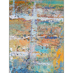 Colorful bedroom carpet Modern abstract oil painting pattern area rug Polyester non-slip machine washable rug