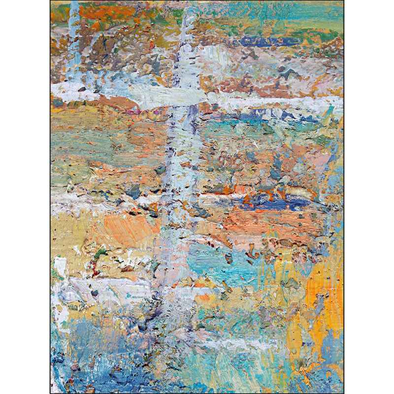 Colorful bedroom carpet Modern abstract oil painting pattern area rug Polyester non-slip machine washable rug