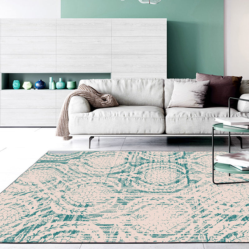 Modern living room carpet in green abstract lantern pattern Carpet Polyester Washable Non-slip Carpet