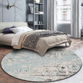 Blue Bedroom Rug Modern Abstract Striped Pattern Rug Polyester Non-Slip Back Machine Washable Rug