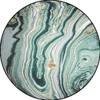 Teal Bedroom Rug Modern Abstract Marble Pattern Rug Polyester Washable Non-Slip Rug