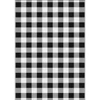 Black and White Bedroom Rug Modern Checkered Pattern Rug Polyester Washable Stain Resistant Rug