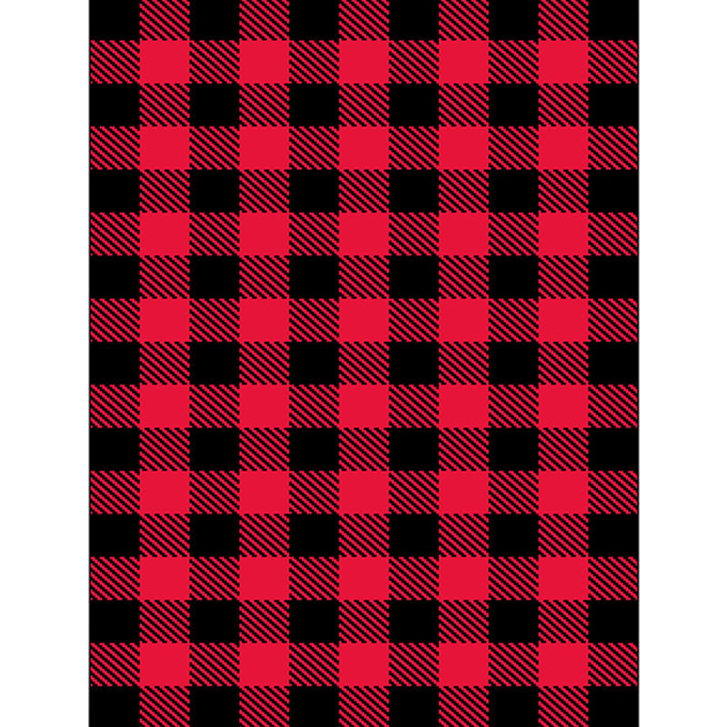Casual modern rug in red checkered stripe pattern Rug polyester pet-friendly non-slip rug for home decor