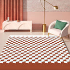 Modern living room rug Multicolored cube pattern rug Polyester non-slip backing washable rug