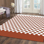Modern living room rug Multicolored cube pattern rug Polyester non-slip backing washable rug