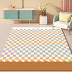 Modern living room rug Multicolored cube pattern rug Polyester non-slip backing washable rug