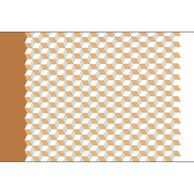Modern living room rug Multicolored cube pattern rug Polyester non-slip backing washable rug