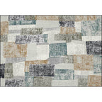 Gray Bedroom Carpet Novelty Color Block Pattern Area Rug Polyester Non-Slip Pet-Friendly Rug