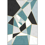 Stylish Color Box Rug Black and Green Simple Rug Polyester Washable Non-Slip Back Rug for the Living Room