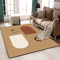 Contemporary abstract carpet light brown and white polyester rug machine washable non-slip rug for the bedroom