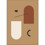 Contemporary abstract carpet light brown and white polyester rug machine washable non-slip rug for the bedroom