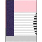 Modern color block striped print rug pink and multicolor polyester rug machine washable non-slip rug for bedroom