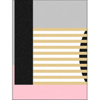 Modern color block striped print rug pink and multicolor polyester rug machine washable non-slip rug for bedroom
